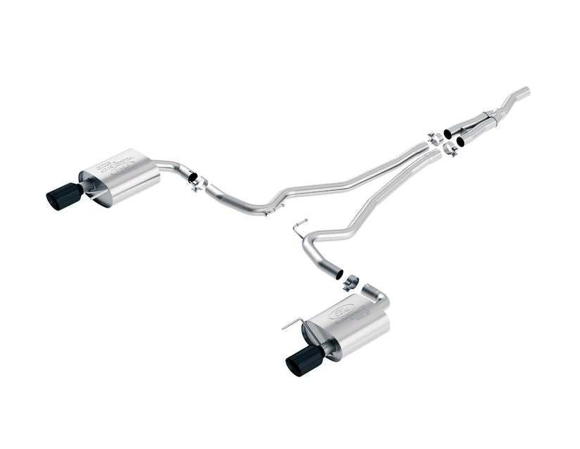 Ford, MUSTANG SPORTS EXHAUST SYSTEM STAINLESS STEEL, WITH BLACK TWIN TAIL PIPES