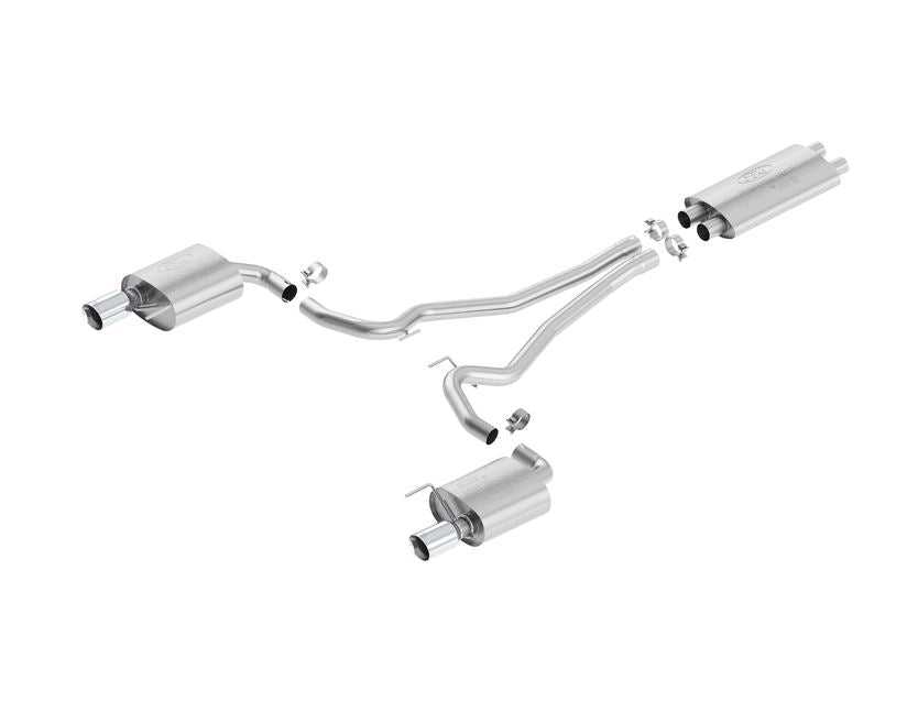 Ford, MUSTANG SPORTS EXHAUST SYSTEM STAINLESS STEEL, WITH CHROMED TWIN TAIL PIPES
