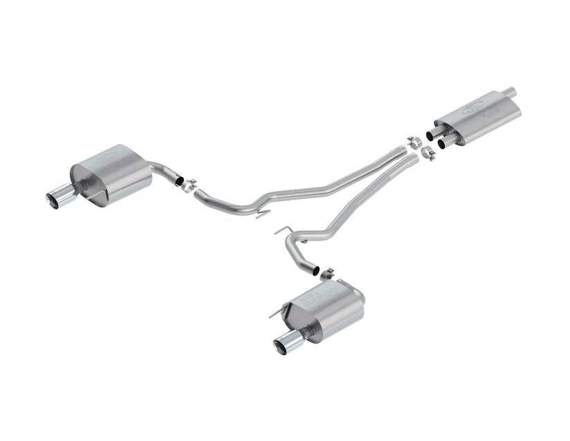 Ford, MUSTANG SPORTS EXHAUST SYSTEM STAINLESS STEEL, WITH CHROMED TWIN TAIL PIPES