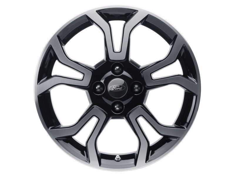 Ford, SET OF 4 ECOSPORT ALLOY WHEEL 17" 5 X 2-SPOKE DESIGN, ABSOLUTE BLACK MACHINED 10/2017 -