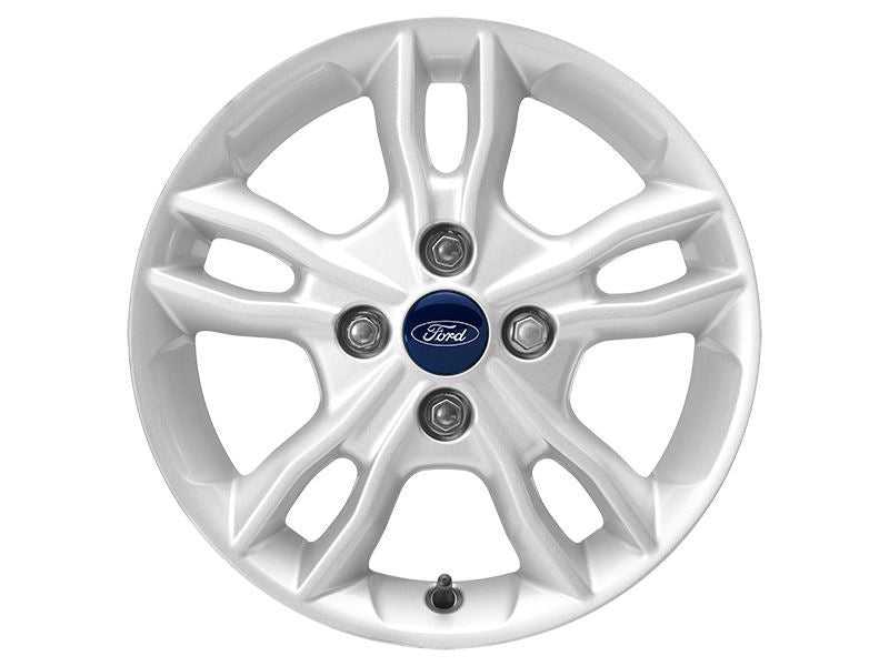 Ford, SET OF 4 FIESTA ALLOY WHEEL 15" 5 X 2-SPOKE DESIGN, FROZEN WHITE 11/2012 - 06/2017