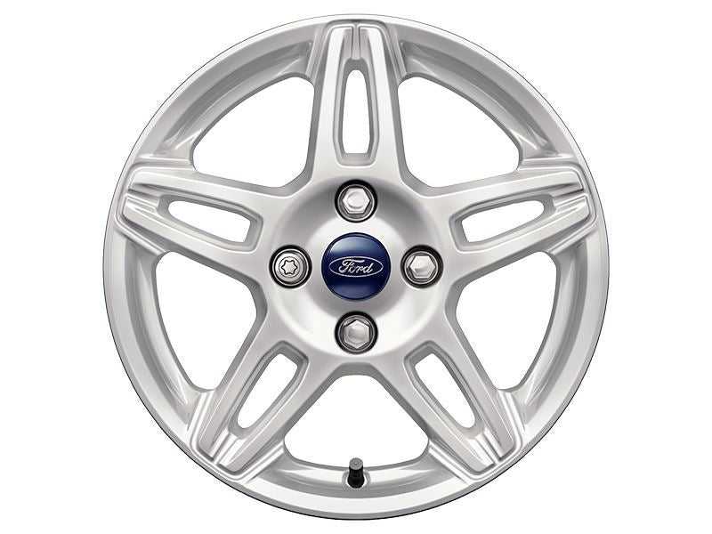 Ford, SET OF 4 FIESTA ALLOY WHEEL 15" 5 X 2-SPOKE DESIGN, SPARKLE SILVER 11/2012 - 06/2017
