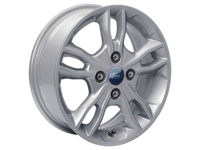 Ford, SET OF 4 FIESTA ALLOY WHEEL 15" ALLOY WHEEL 15" 5 X 2-SPOKE DESIGN, SPARKLE SILVER 11/2012 - 06/2017