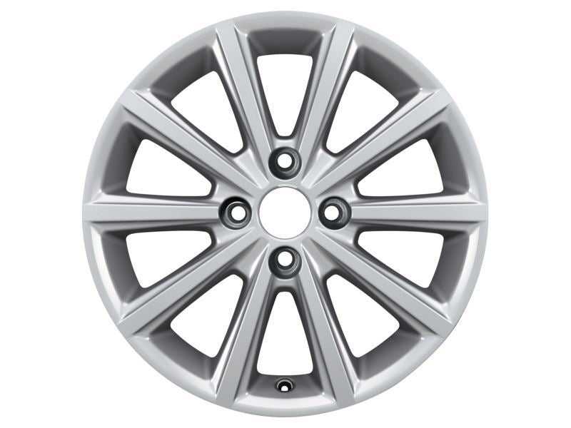 Ford, SET OF 4 FIESTA ALLOY WHEEL 16" 10-SPOKE DESIGN, SPARKLE SILVER 11/2012 - 06/2017