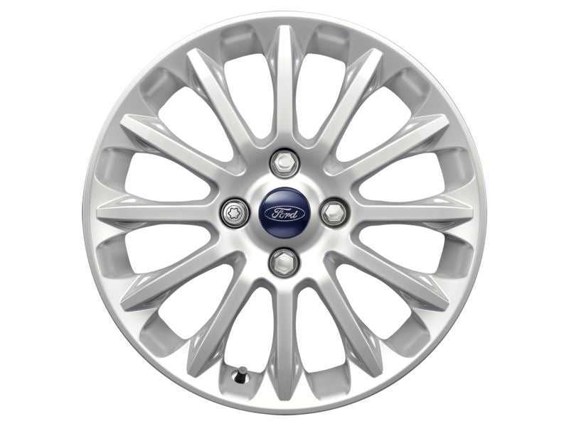 Ford, SET OF 4 FIESTA ALLOY WHEEL 16" 12-SPOKE VERVE DESIGN, SPARKLE SILVER 11/2012 - 06/2017