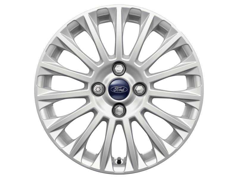 Ford, SET OF 4 FIESTA ALLOY WHEEL 16" 15-SPOKE DESIGN, SPARKLE SILVER 11/2012 - 06/2017