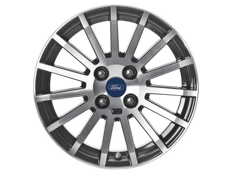 Ford, SET OF 4 FIESTA ALLOY WHEEL 16" 15-SPOKE RS DESIGN, BLACK MACHINED 09/2008 - 10/2012