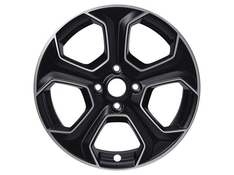 Ford, SET OF 4 FIESTA ALLOY WHEEL 17" 5-SPOKE DESIGN, MATT BLACK MACHINED ST 200 11/2012 - 06/2017