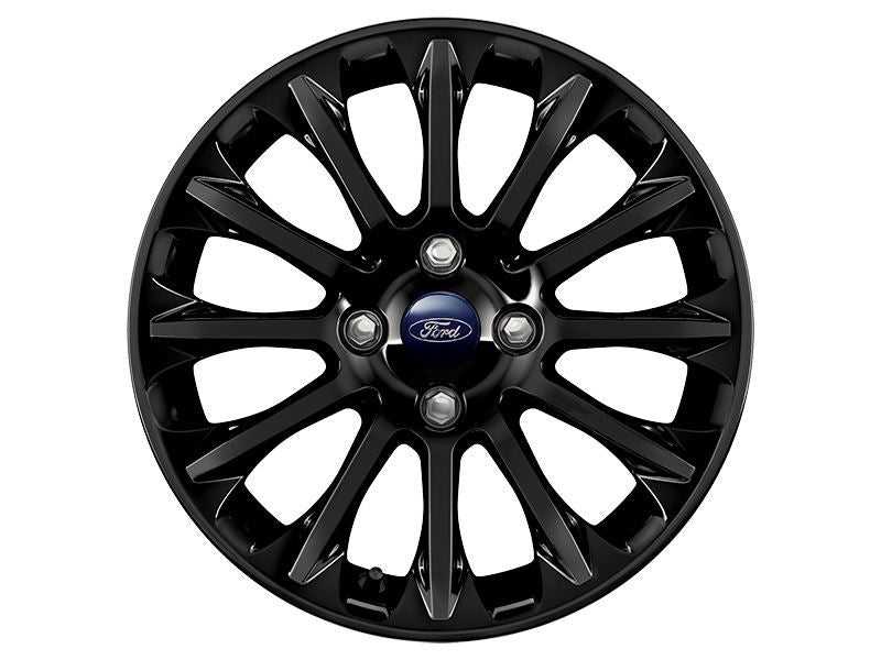 Ford, SET OF 4 FIESTA ST - FIESTA - KA+ ALLOY WHEEL 16" 12-SPOKE DESIGN, PANTHER BLACK, 2012 - 2018