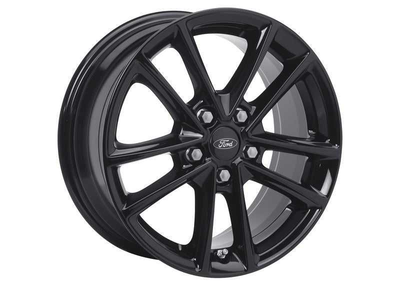 Ford, SET OF 4 FOCUS ALLOY WHEEL 16" 5 X 2-SPOKE DESIGN, ABSOLUTE BLACK 09/2014 - 03/2018