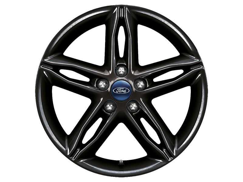Ford, SET OF 4 FOCUS ST - FOCUS - C-MAX ALLOY WHEEL 17" 5 X 2-SPOKE DESIGN, ABSOLUTE BLACK, 2014 - 2021