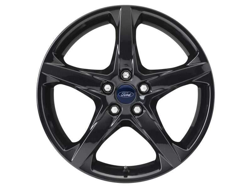Ford, SET OF 4 FOCUS ST - FOCUS - C-MAX ALLOY WHEEL 18" 5-SPOKE DESIGN, ABSOLUTE BLACK, 2014 - 2021