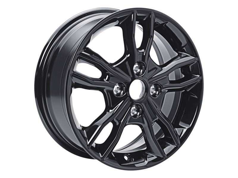 Ford, SET OF 4 KA+ - FIESTA ALLOY WHEEL 15" 5 X 2-SPOKE DESIGN, PANTHER BLACK, 2012 - 2021