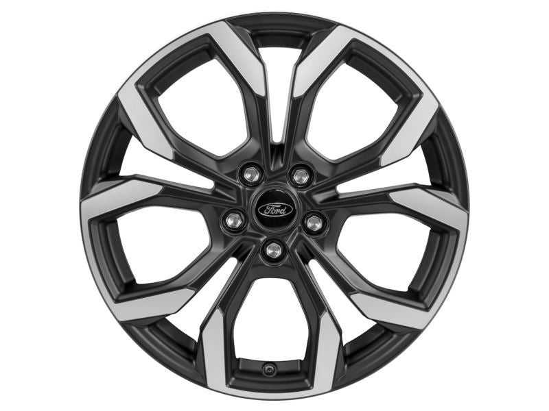 Ford, SET OF 4 PUMA ALLOY WHEEL 18" 5 X 2-SPOKE DESIGN, MATT BLACK / MACHINED 10/2019 -