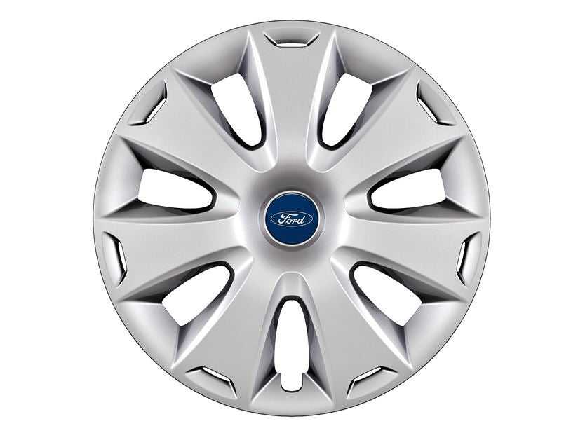 Ford, SET OF 4 SILVER WHEEL COVER TRIMS, FITS 16" STEEL WHEELS