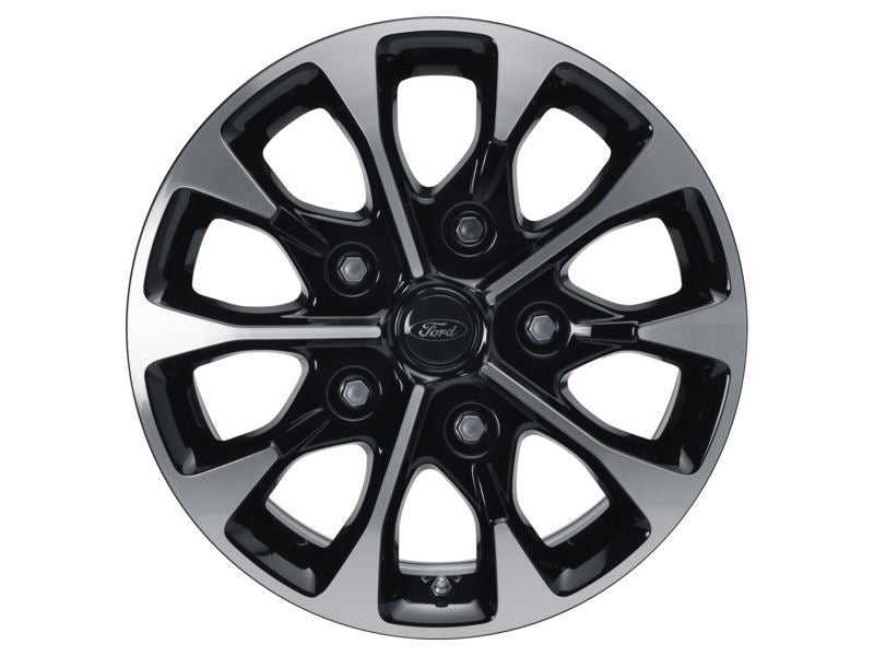 Ford, SET OF 4 TOURNEO CUSTOM - TRANSIT CUSTOM ALLOY WHEEL 17" 10-SPOKE DESIGN BLACK AND MACHINED 2012 - 2021