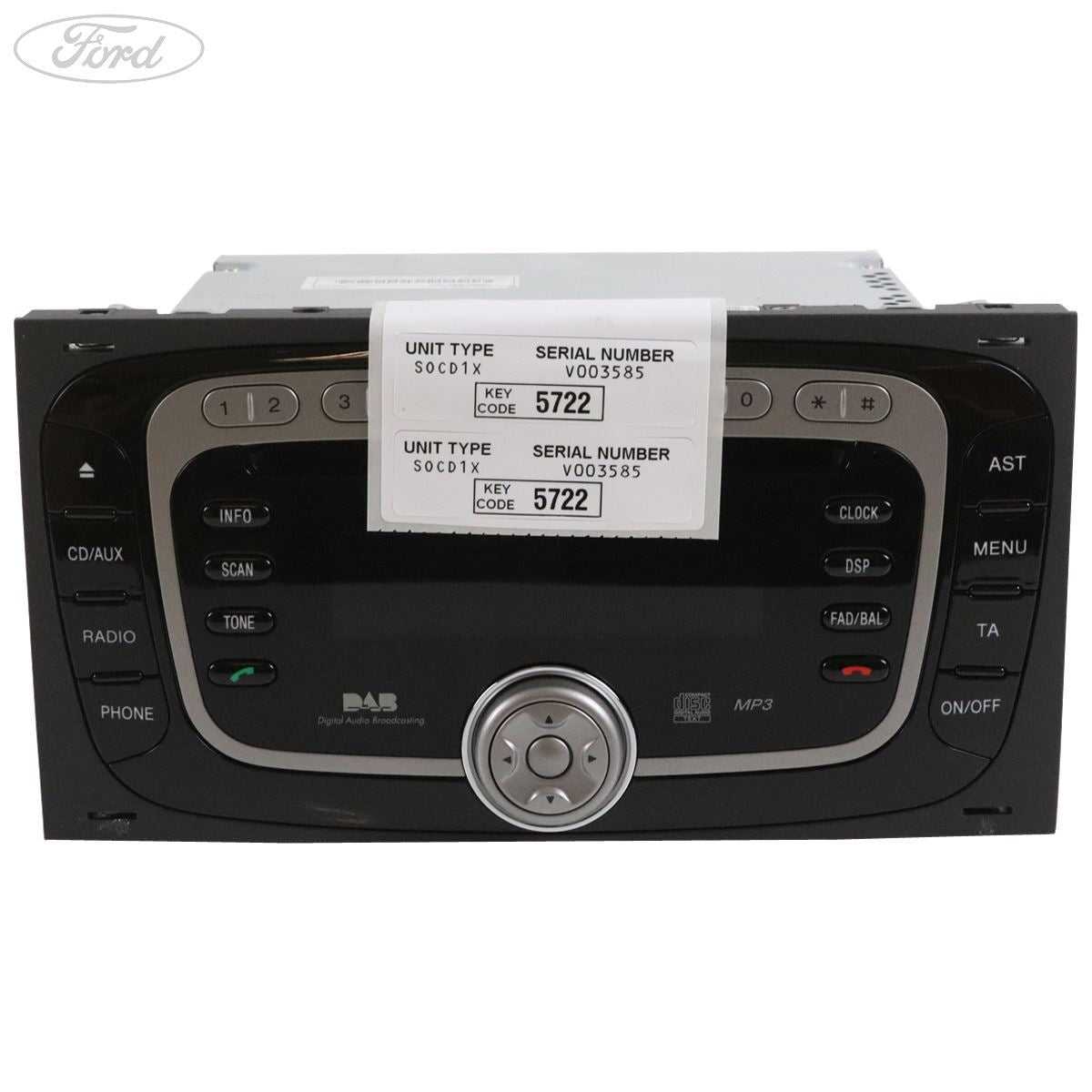 Ford, TRANSIT MK7 RADIO WITH MP3 PLAYER & DAB 09/2010-12/2013